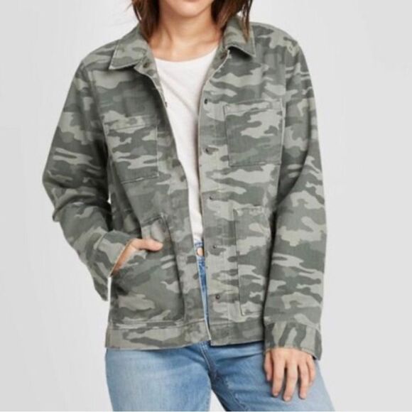 UNIVERSAL THREAD Camo Cargo Chore Jacket L - Picture 1 of 8